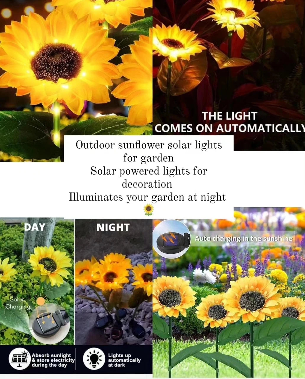Solar Sunflower Light