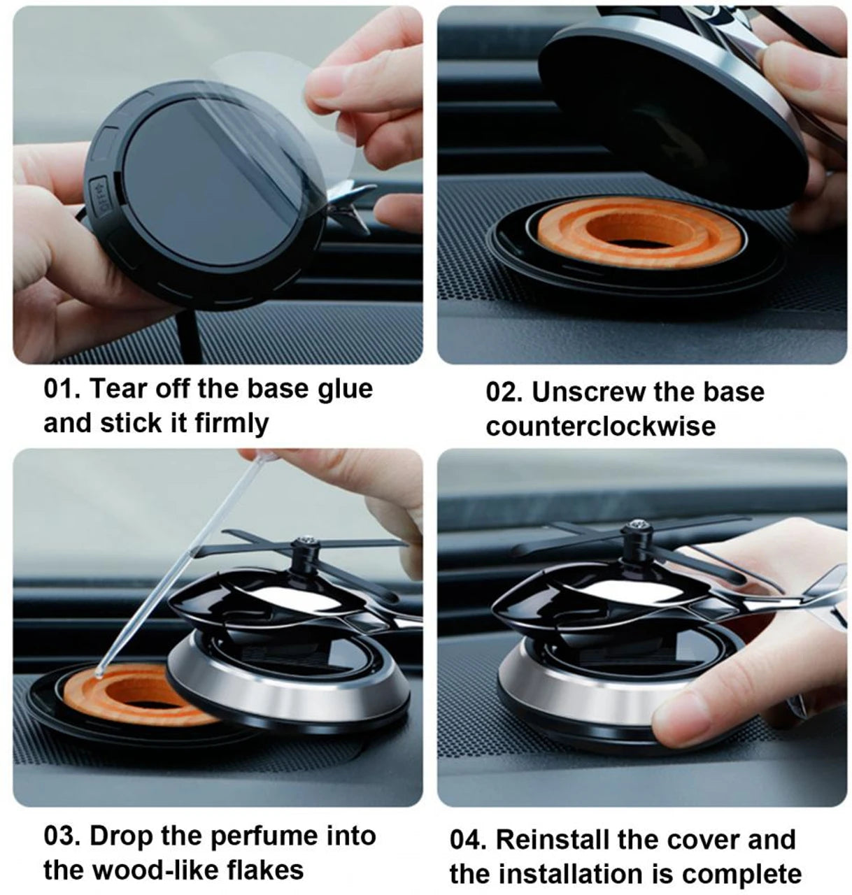 Solar Car Helicopter Helicopter Car Air Freshener Rotating Solar Car Helicopter